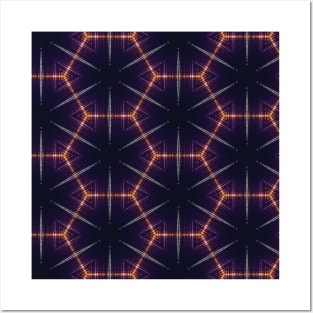 Skyline Kaleidoscope Hexagon Pattern Posters and Art